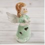 Сувенир с подсветкой Ангел в мятном платье 12 см, керамика