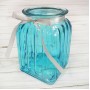 Стеклянная ваза Ханна 18 см, голубая