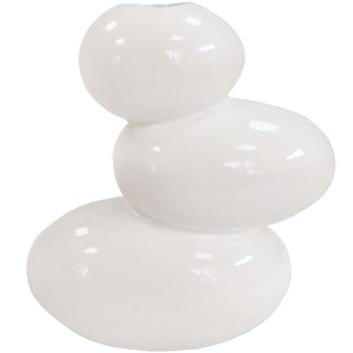 Керамическая ваза Камни 20 см, белая