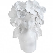 Ваза Девочка с цветами белая, 31 см