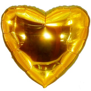 Шар фольгированный Сердце золотое