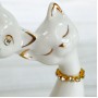 Сувенир керамический Влюбленные кошечки 12 см, белые